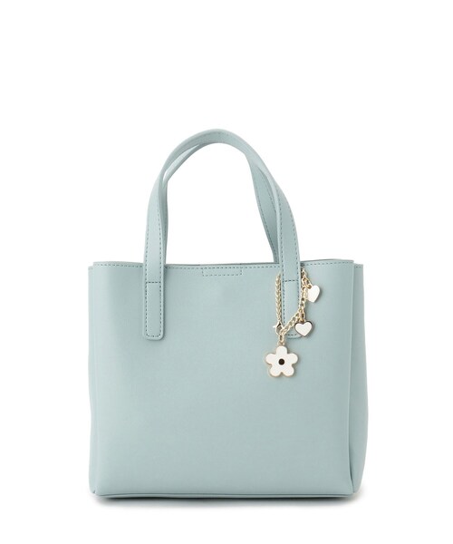 ITS'DEMO（イッツデモ）の「フラワーチャーム付2WAYトート（ハンドバッグ・レディース・サックスブルー/アイボリー・00）」の12枚目の写真