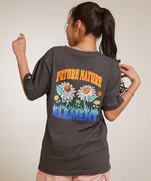 ELEMENT（エレメント）の「ELEMENT/エレメント 半袖 Tシャツ バックプリント BG023P17（Tシャツ/カットソー・レディース・チャコールグレー/ホワイト/ブルー系その他・FREE）」の2枚目の写真