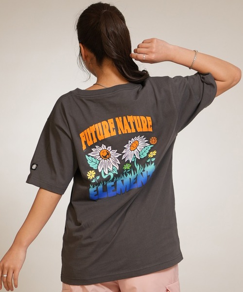 ELEMENT（エレメント）の「ELEMENT/エレメント 半袖 Tシャツ バックプリント BG023P17（Tシャツ/カットソー・レディース・チャコールグレー/ホワイト/ブルー系その他・FREE）」の7枚目の写真