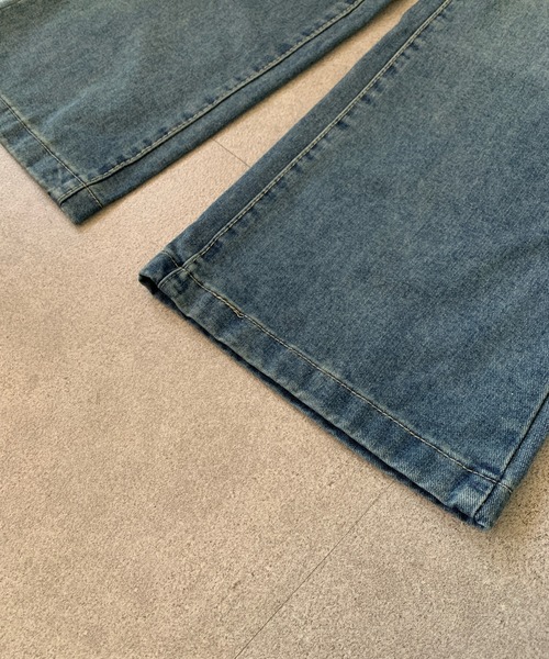 Teem Store(チームストア)の「ダブルボタンハイウエストワイドデニムパンツ(デニムパンツ・レディース・ダークブルー/ブルー/ブラック/チャコール・M/S)」の18枚目の写真