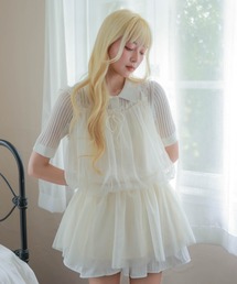 LiLIN（リリン）の「フリル リボン チュール チュニック ワンピース（チュニック）」