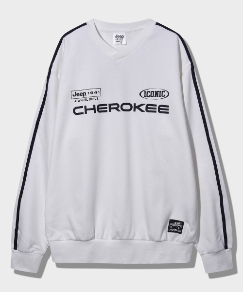 JEEP(ジープ)の「チェロキー レーシング Vネック スウェット (JP5TSU827WH)(スウェット・レディース・その他・LARGE/MEDIUM/SMALL/X-LARGE)」の3枚目の写真