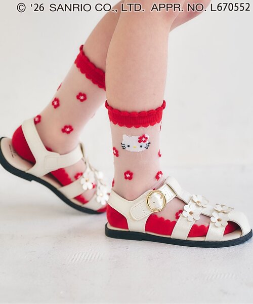 sanrio(サンリオ)の「【サンリオキャラクターズ】シースルーフラワーソックス(ソックス/靴下・キッズ・サックスブルー/パープル/ピンク/レッド・12/15 /18/21)」の4枚目の写真