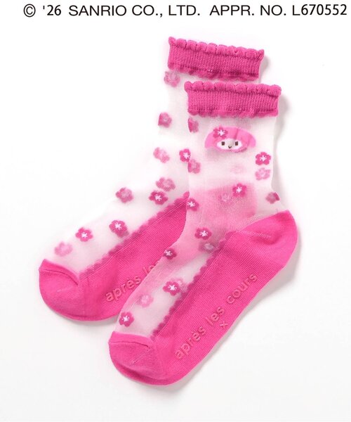 sanrio(サンリオ)の「【サンリオキャラクターズ】シースルーフラワーソックス(ソックス/靴下・キッズ・サックスブルー/パープル/ピンク/レッド・12/15 /18/21)」の5枚目の写真
