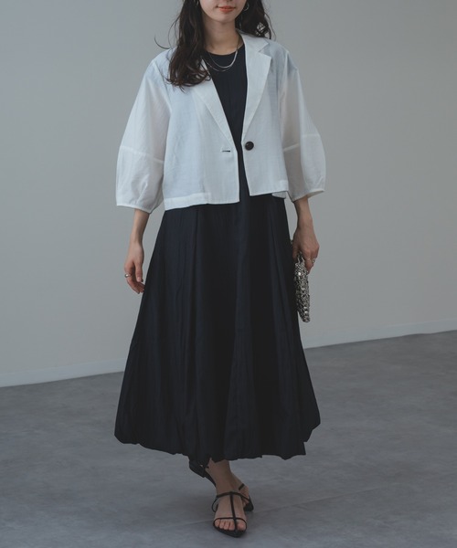 refinedworks(リファインドワークス)の「【refinedworks】オケージョン にも!フレンチ バルーン ワンピース(ワンピース・レディース・ブラック・FREE)」の8枚目の写真