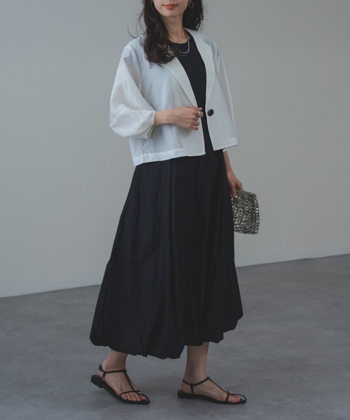 refinedworks(リファインドワークス)の「【refinedworks】オケージョン にも!フレンチ バルーン ワンピース(ワンピース・レディース・ブラック・FREE)」の9枚目の写真