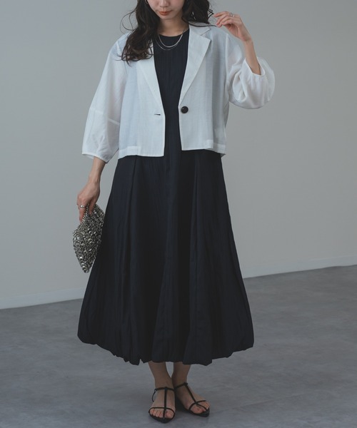 refinedworks(リファインドワークス)の「【refinedworks】オケージョン にも!フレンチ バルーン ワンピース(ワンピース・レディース・ブラック・FREE)」の12枚目の写真