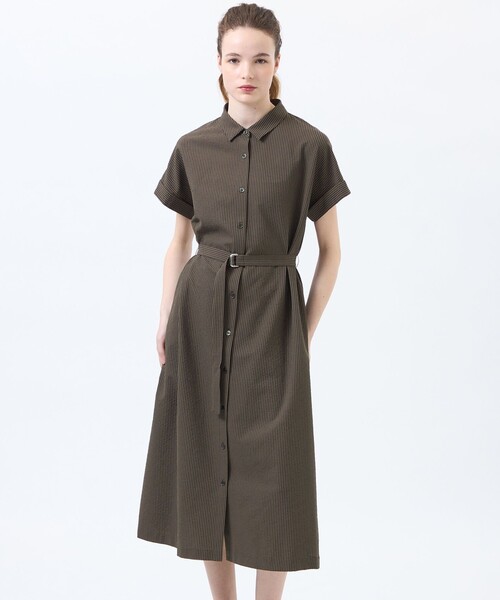 MACKINTOSH PHILOSOPHY（ﾏｯｷﾝﾄｯｼｭ ﾌｨﾛｿﾌｨｰ）の「サマーサッカーシャツワンピース（ワンピース・レディース・ライトブルー/ブラック/ブラウン系その他4・38/36）」の2枚目の写真