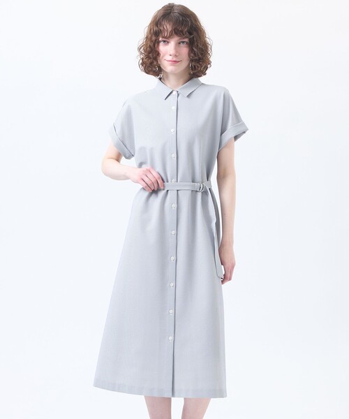 MACKINTOSH PHILOSOPHY（ﾏｯｷﾝﾄｯｼｭ ﾌｨﾛｿﾌｨｰ）の「サマーサッカーシャツワンピース（ワンピース・レディース・ライトブルー/ブラック/ブラウン系その他4・38/36）」の3枚目の写真