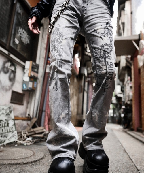 FUGA(フーガ)の「『FUGA/フーガ』FUGA × 2002 Print Flare Demin Pants(デニムパンツ・メンズ・グレー・S/M/L)」の21枚目の写真