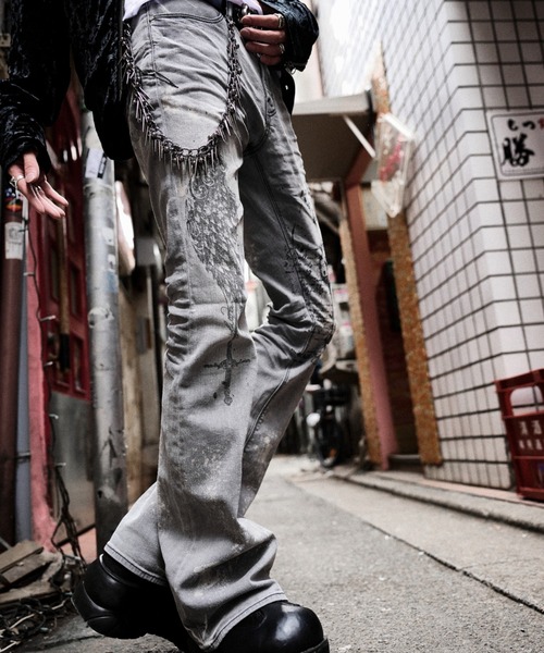 FUGA(フーガ)の「『FUGA/フーガ』FUGA × 2002 Print Flare Demin Pants(デニムパンツ・メンズ・グレー・S/M/L)」の17枚目の写真