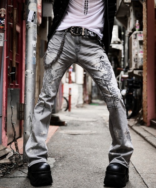FUGA(フーガ)の「『FUGA/フーガ』FUGA × 2002 Print Flare Demin Pants(デニムパンツ・メンズ・グレー・S/M/L)」の13枚目の写真