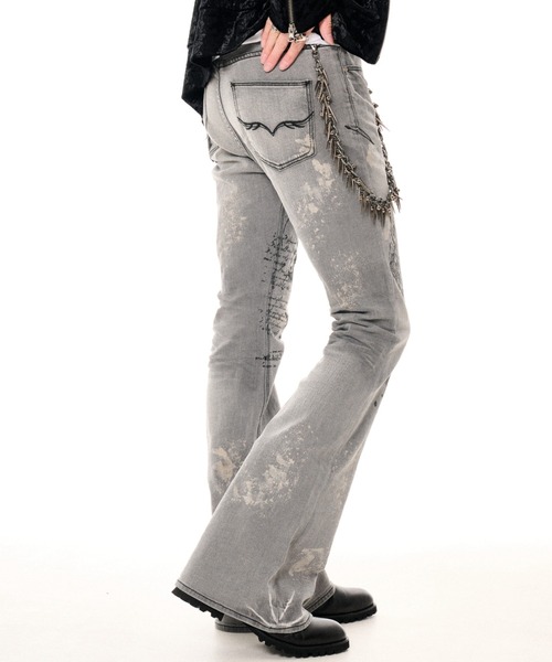 FUGA(フーガ)の「『FUGA/フーガ』FUGA × 2002 Print Flare Demin Pants(デニムパンツ・メンズ・グレー・S/M/L)」の5枚目の写真