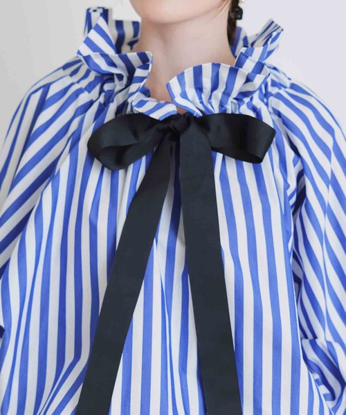 PICCIN(ピッチン)の「ザビエル太ストライプブラウス(シャツ/ブラウス・レディース・ブラック系その他/ブルー系その他・M)」の17枚目の写真