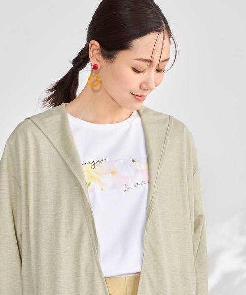 GALLORIA(ギャローリア)の「【UVカット・接触冷感】フーディカーディガン(カーディガン/ボレロ・レディース・チャコールグレー/ベージュ・S/M/LL/L)」の5枚目の写真