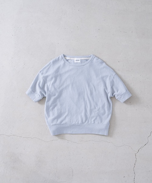 quadro(クオドロ)の「フ゛ロックニット5分袖クルーネック(Tシャツ/カットソー・レディース・ブラック/ブルーグレー/オフホワイト・FREE)」の3枚目の写真