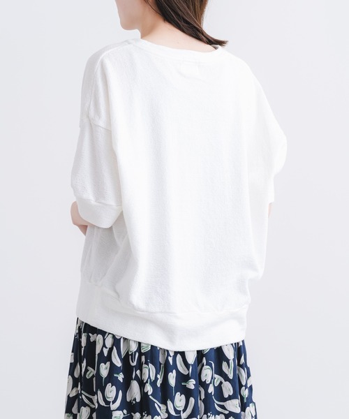 quadro(クオドロ)の「フ゛ロックニット5分袖クルーネック(Tシャツ/カットソー・レディース・ブラック/ブルーグレー/オフホワイト・FREE)」の10枚目の写真