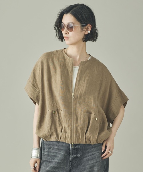 [新品]Curensology カレンソロジー リネンシャツ ベージュ Curensology（カレンソロジー）の「Curensology(カレンソロジー