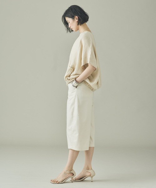 Curensology(カレンソロジー)の「Curensology(カレンソロジー)/フレンチリネンジップブラウス(シャツ/ブラウス・レディース・ベージュ/ホワイト/ブラック・FREE)」の4枚目の写真
