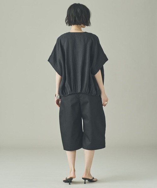 Curensology(カレンソロジー)の「Curensology(カレンソロジー)/フレンチリネンジップブラウス(シャツ/ブラウス・レディース・ベージュ/ホワイト/ブラック・FREE)」の11枚目の写真