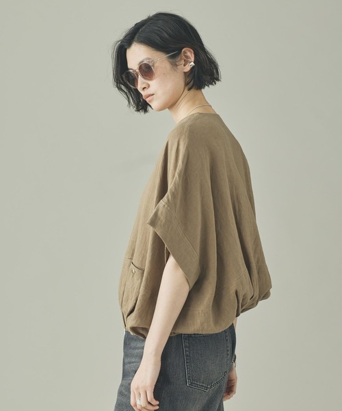 Curensology(カレンソロジー)の「Curensology(カレンソロジー)/フレンチリネンジップブラウス(シャツ/ブラウス・レディース・ベージュ/ホワイト/ブラック・FREE)」の13枚目の写真