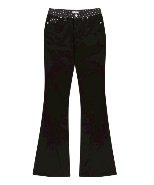 OJOS（オホス）の「【OJOS】Star Trim Bootcut Trousers / 【オホス】スタートリムブーツカットフレアパンツ（その他パンツ・レディース・グレー/ブラック・02/01）」の9枚目の写真