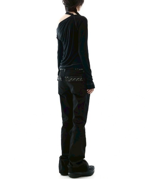 OJOS（オホス）の「【OJOS】Star Trim Bootcut Trousers / 【オホス】スタートリムブーツカットフレアパンツ（その他パンツ・レディース・グレー/ブラック・02/01）」の8枚目の写真