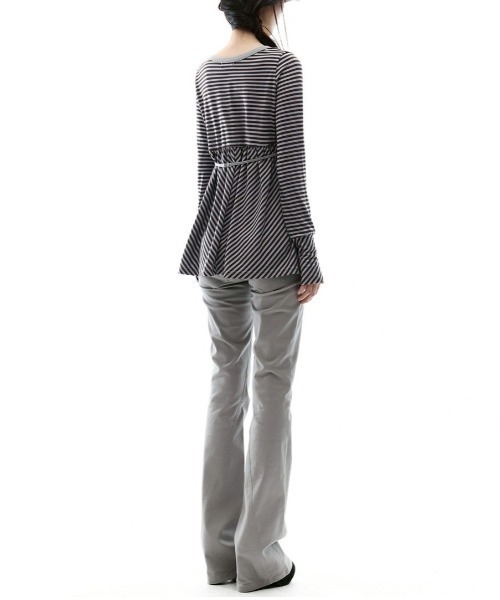 OJOS（オホス）の「【OJOS】Star Trim Bootcut Trousers / 【オホス】スタートリムブーツカットフレアパンツ（その他パンツ・レディース・グレー/ブラック・02/01）」の18枚目の写真