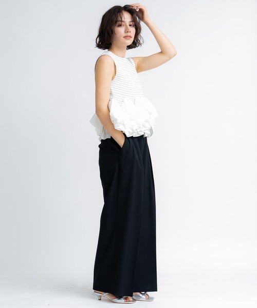 NOELA(ノエラ)の「リネンストレートワイドパンツ(その他パンツ・レディース・ブラック/オフホワイト/イエロー・S/M)」の6枚目の写真