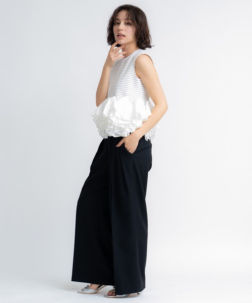 NOELA(ノエラ)の「リネンストレートワイドパンツ(その他パンツ・レディース・ブラック/オフホワイト/イエロー・S/M)」の7枚目の写真
