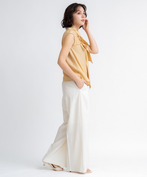 NOELA(ノエラ)の「リネンストレートワイドパンツ(その他パンツ・レディース・ブラック/オフホワイト/イエロー・S/M)」の11枚目の写真