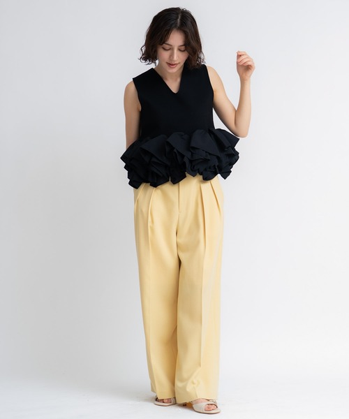 NOELA(ノエラ)の「リネンストレートワイドパンツ(その他パンツ・レディース・ブラック/オフホワイト/イエロー・S/M)」の14枚目の写真