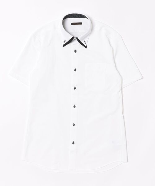 m.f.editorial（エムエフエディトリアル）の「ワイシャツ メンズ ストレッチ 吸水速乾 イージーケア アルティマ 綿混 ボタンダウン 半袖 ビズシャツ NEWスタンダードフィット（ビジネスシャツ・メンズ・ホワイト・LARGE/MEDIUM/X-LARGE）」の2枚目の写真