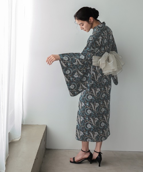 Callarus(カラルス)の「【浴衣】ブロックプリント浴衣セット(簡易ゆかた+帯)〔Callarus〕(浴衣・レディース・ブラック系/パープル系その他・FREE)」の18枚目の写真