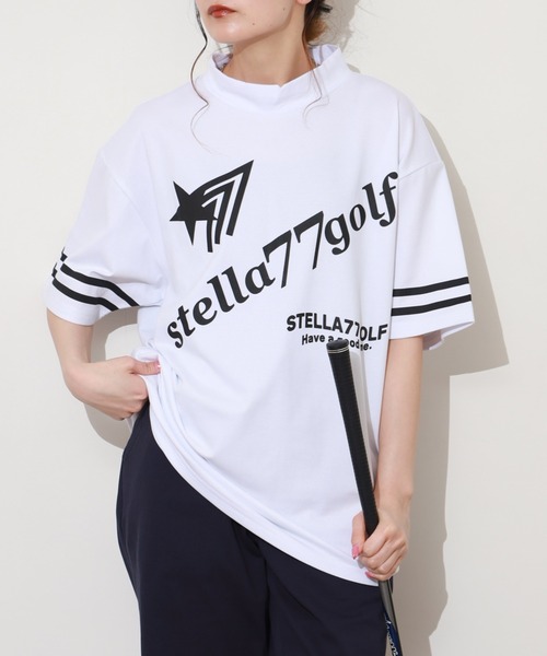 stella77golf(ステラセブンティーンセブンゴルフ)の「COOLMAX接触冷感モックネックTシャツ(Tシャツ/カットソー・メンズ・ホワイト系1/ホワイト系/ホワイト/ネイビー系1/ブラック系1/ブラック/ブラック系/ネイビー/ネイビー系・XL/XXL/M/L)」の3枚目の写真