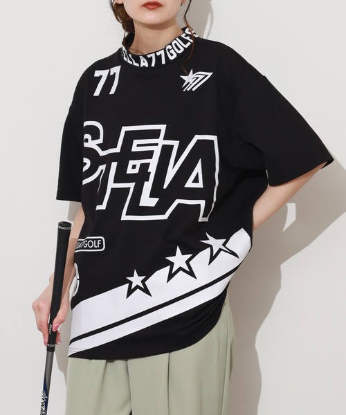 stella77golf(ステラセブンティーンセブンゴルフ)の「COOLMAX接触冷感モックネックTシャツ(Tシャツ/カットソー・メンズ・ホワイト系1/ホワイト系/ホワイト/ネイビー系1/ブラック系1/ブラック/ブラック系/ネイビー/ネイビー系・XL/XXL/M/L)」の4枚目の写真