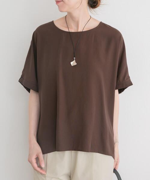 ITEMS URBANRESEARCH(アイテムズ アーバンリサーチ)の「REFINED LINEN ドルマンブラウス(シャツ/ブラウス・レディース・ブラウン/ブラック/オフホワイト・FREE)」の3枚目の写真
