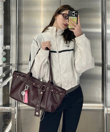 Stud Strap Boat Bag_Red Brown