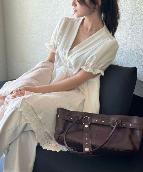 RAIMENT（レイメント）の「Stud Strap Boat Bag_Red Brown（ショルダーバッグ・レディース・その他・FREE）」の22枚目の写真