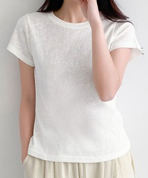【S/Mサイズ】伸縮スラブ天竺クルーネックTシャツ