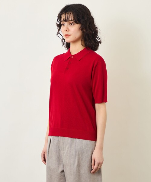 MACKINTOSH PHILOSOPHY(マッキントッシュ フィロソフィー)の「GREY LABEL リネンミックスポロニット(ポロシャツ・レディース・ダークネイビー/グレー・6/2)」の7枚目の写真
