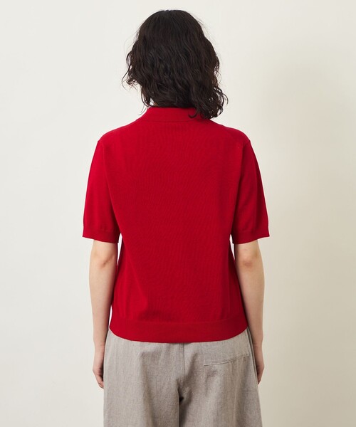 MACKINTOSH PHILOSOPHY(マッキントッシュ フィロソフィー)の「GREY LABEL リネンミックスポロニット(ポロシャツ・レディース・ダークネイビー/グレー・6/2)」の8枚目の写真