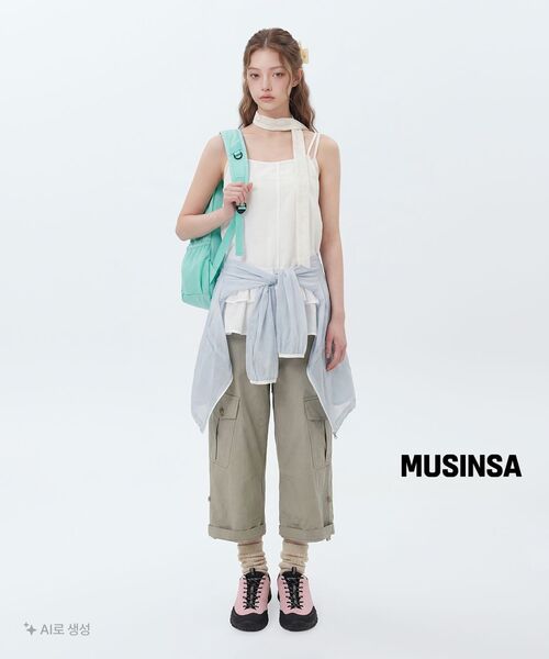 OHESHIO(オヘシオ)の「POCKET FRILL SLEEVELESS, WHITE(Tシャツ/カットソー・レディース・その他・FREE)」の8枚目の写真