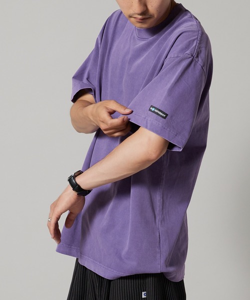 OK YESTERDAY（オッケーイエスタデイ）の「OK YESTERDAY / オーケー イエスタデイ ピグメンドダイTシャツ 秋 秋服 2026年秋冬（Tシャツ/カットソー・メンズ・ブラック/レッド/パープル/グリーン/ネイビー・L/M）」の4枚目の写真