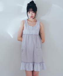 Shirring Pocket Dress, Gray