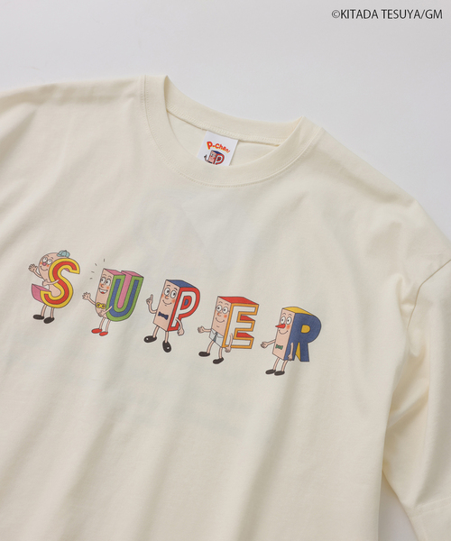 JOURNAL STANDARD relume(ジャーナルスタンダード レリューム)の「Pちゃん / アルファベッツ "SUPER" アルファベット Tシャツ(Tシャツ/カットソー・メンズ・ブラック系その他/ホワイト・LARGE/MEDIUM)」の7枚目の写真