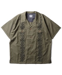 HOUSTON コード刺繍オープンカラーシャツ(CHEST POKET)