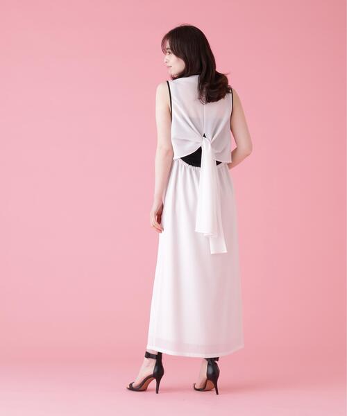 PINKY&DIANNE（ピンキーアンドダイアン）の「◆シアーメッシュバックリボンワンピース（ワンピース・レディース・ホワイト系その他2/ネイビー・36/38）」の9枚目の写真