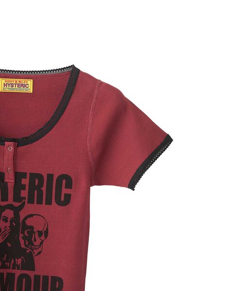 HYSTERIC GLAMOUR(ヒステリックグラマー)の「EVIL SKULL チビTシャツ(Tシャツ/カットソー・レディース・ブラック/レッド/グリーン・FREE)」の5枚目の写真