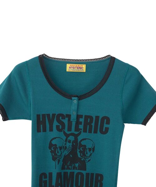 HYSTERIC GLAMOUR(ヒステリックグラマー)の「EVIL SKULL チビTシャツ(Tシャツ/カットソー・レディース・ブラック/レッド/グリーン・FREE)」の7枚目の写真